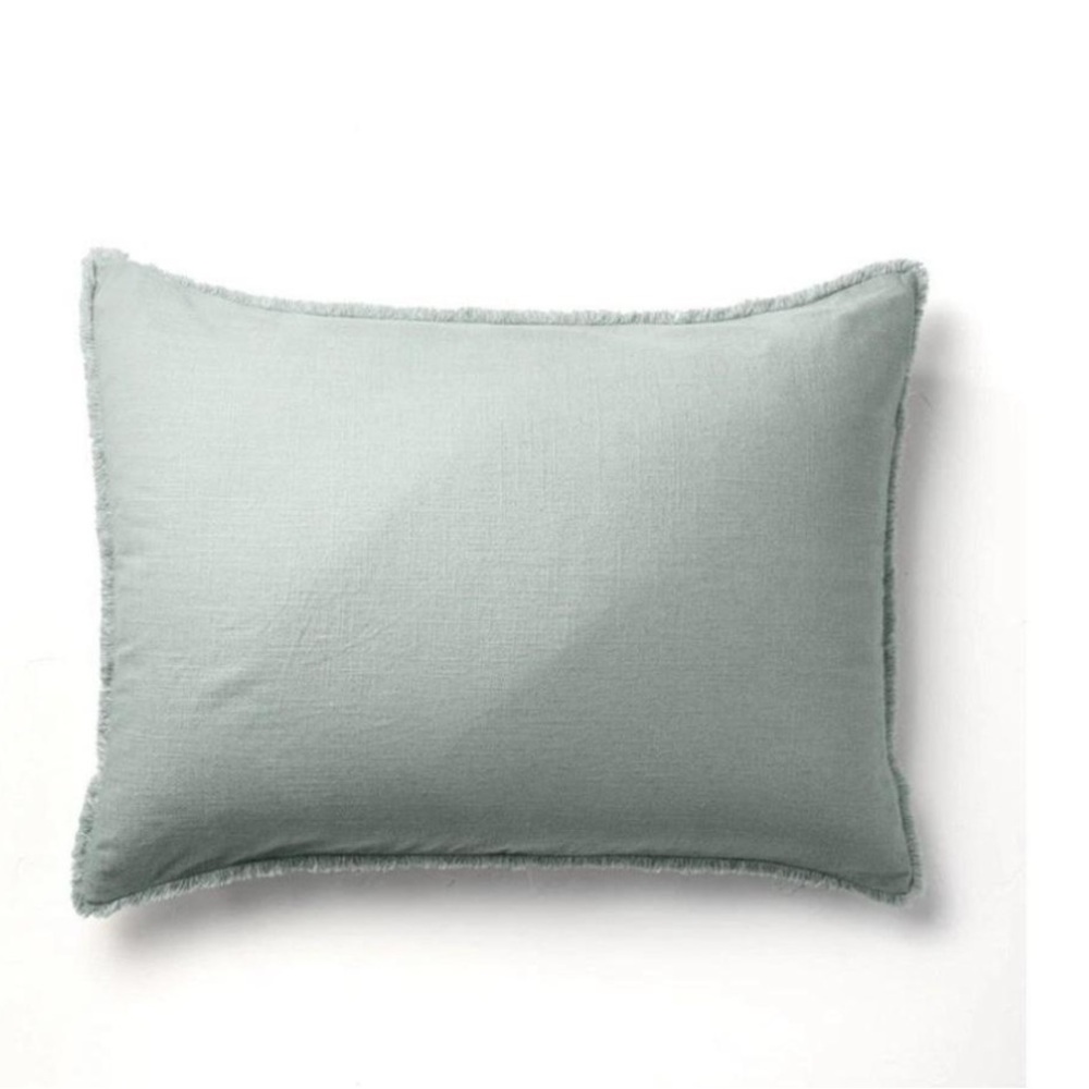 Casaluna Linen Blend Pillow Sham Standard Size Green